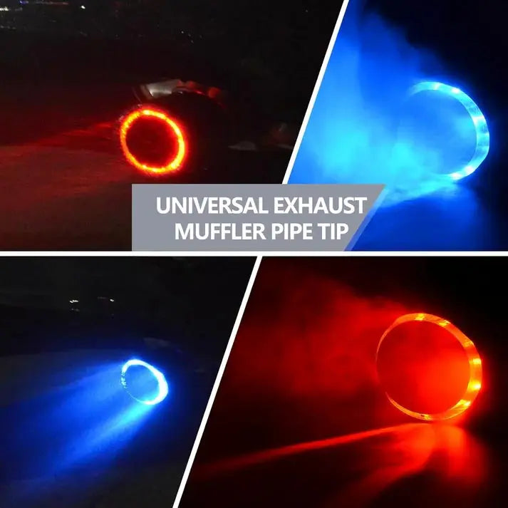 LED exhaust pipe tip – carbon fiber with heat resistant flame effect