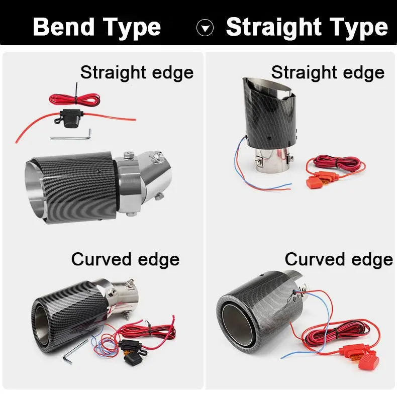 LED exhaust pipe tip – carbon fiber with heat resistant flame effect