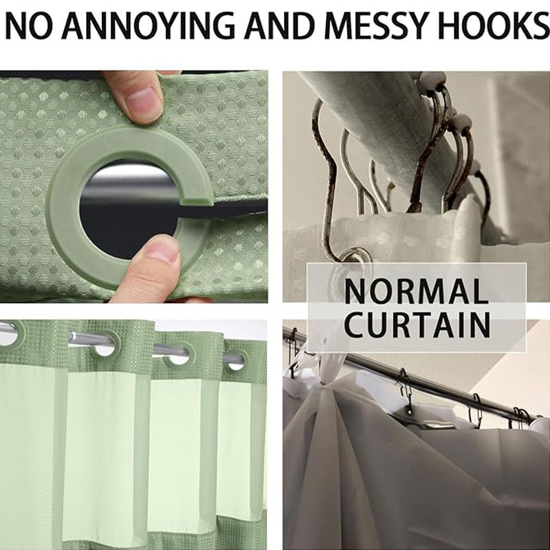 Shower curtain with waffle pattern