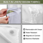 Shower curtain with waffle pattern