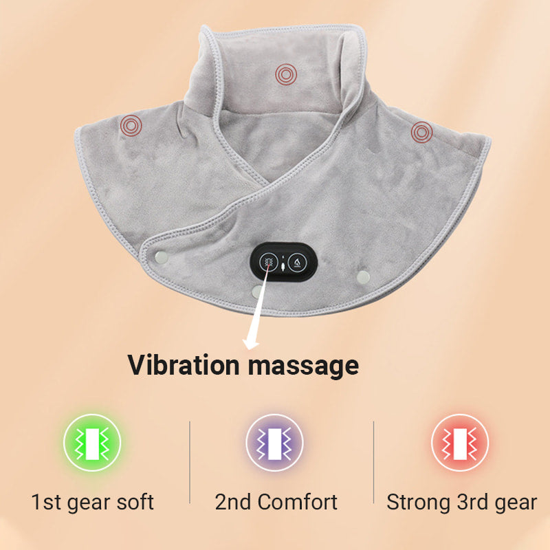 Electric neck and shoulder heating pad with vibration