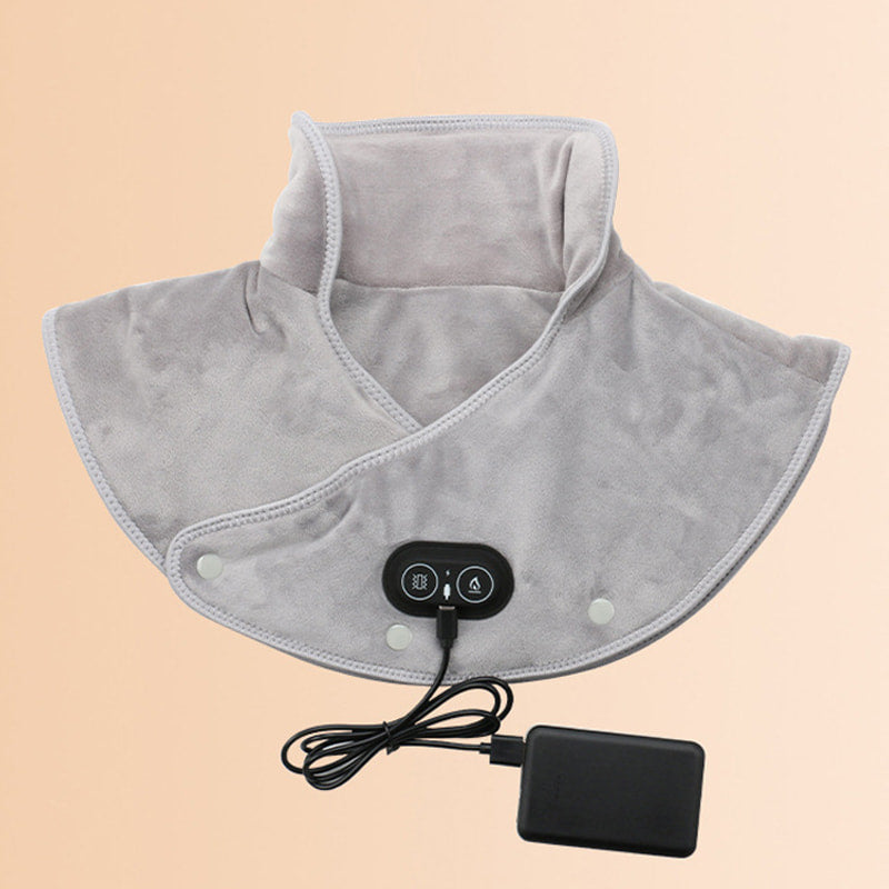 Electric neck and shoulder heating pad with vibration