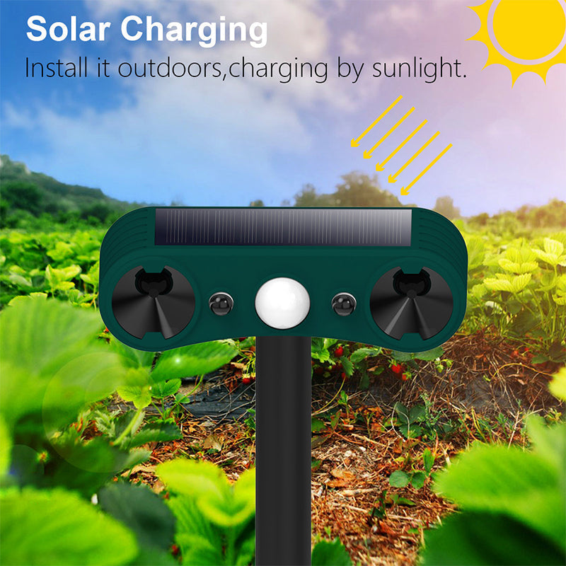 Solar motion sensor outdoor alarms for deterrence