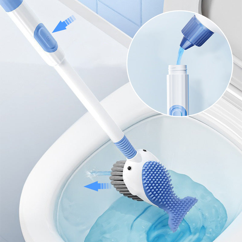 Wall-mounted suction cup toilet brush set