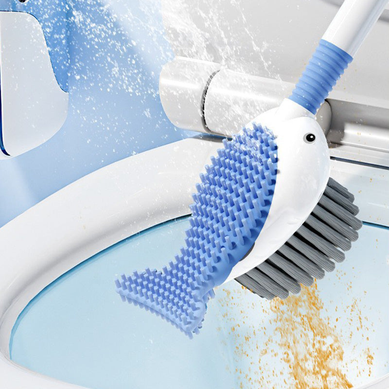 Wall-mounted suction cup toilet brush set