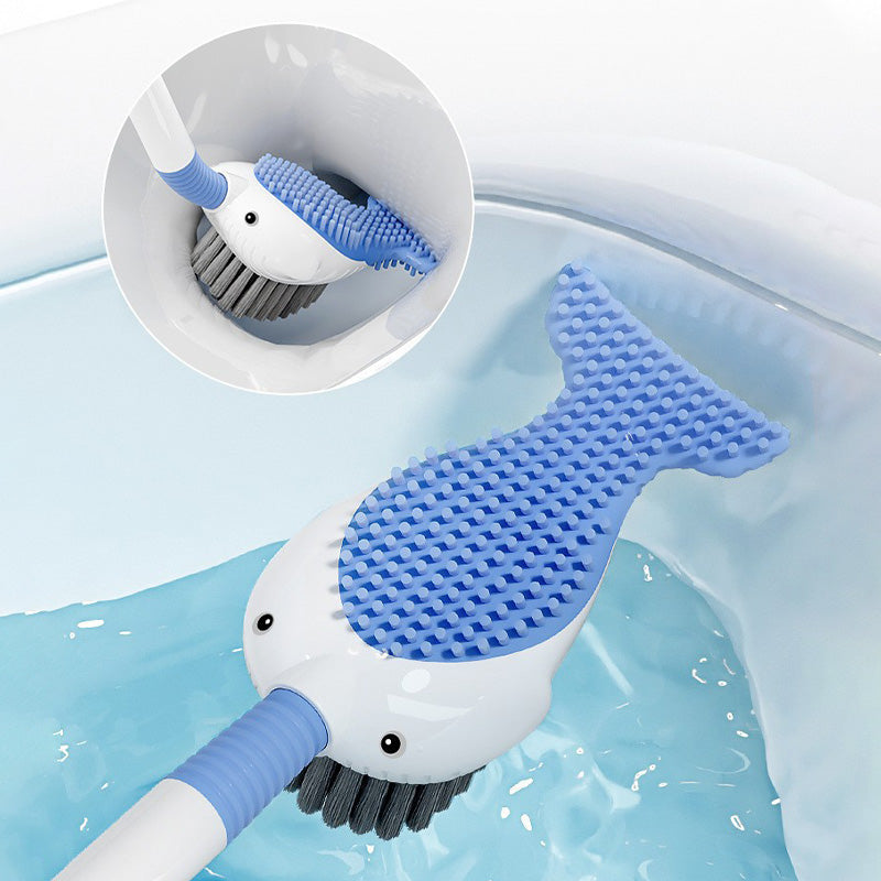 Wall-mounted suction cup toilet brush set