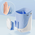 Wall-mounted suction cup toilet brush set
