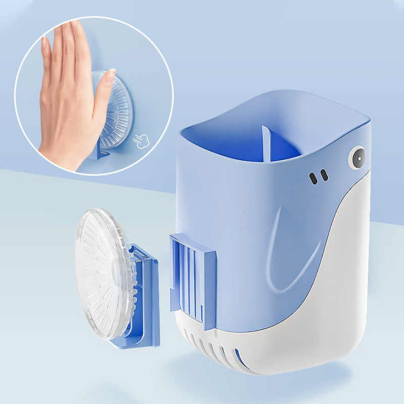 Wall-mounted suction cup toilet brush set