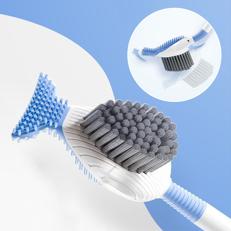 Wall-mounted suction cup toilet brush set