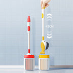 Wall-mounted suction cup toilet brush set