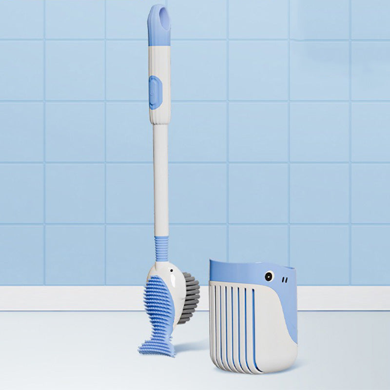 Wall-mounted suction cup toilet brush set