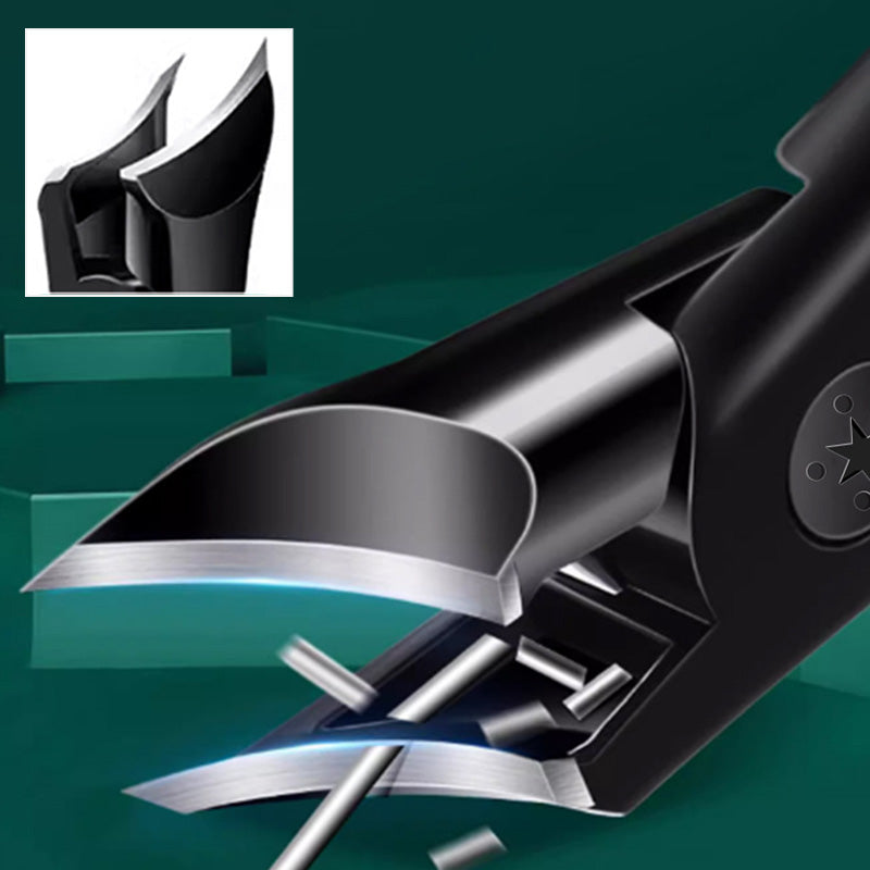 Powerful Angled Nail Clippers with Wide Mouth and Anti-Splash