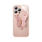 Flat 3D glass case with butterfly pattern for iPhone