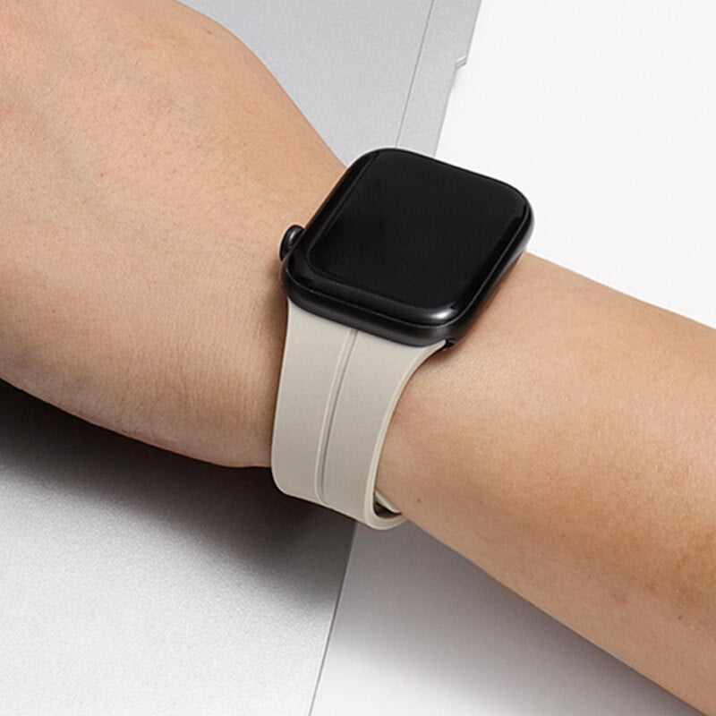 Silicone wristband with magnetic folding clasp for iwatch