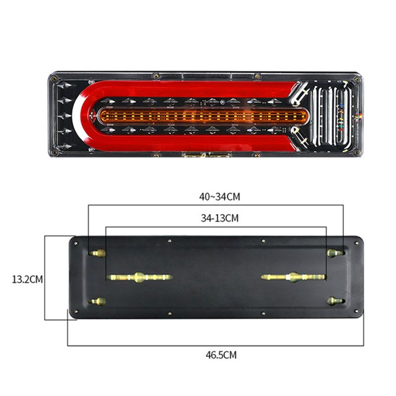 2 powerful LED tail lights for trucks