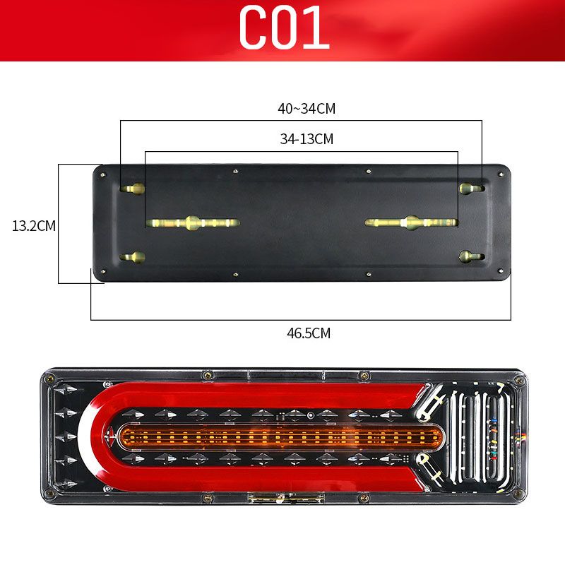 2 powerful LED tail lights for trucks