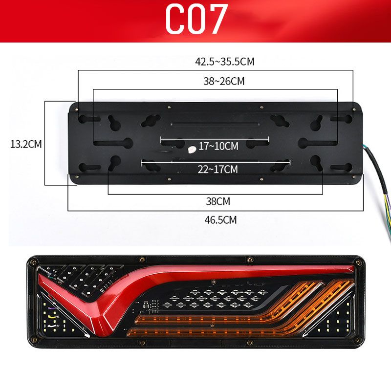 2 powerful LED tail lights for trucks