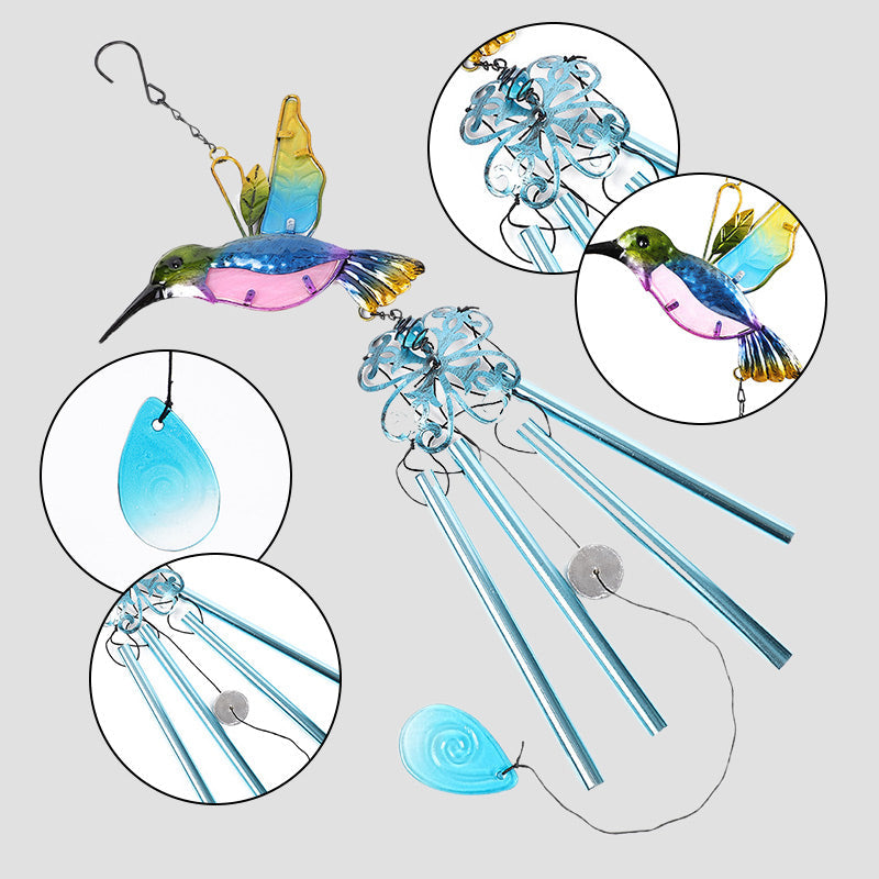 Hummingbird and dragonfly Wind chime garden decoration