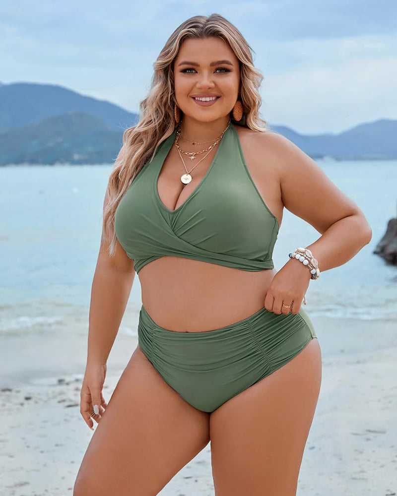 Bikini set with tummy control and high waist style
