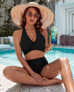 Bikini set with tummy control and high waist style