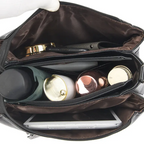Retro shoulder bag in multiple layers with large capacity