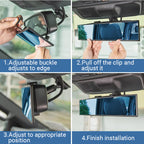 Wide curved rearview mirror for cars