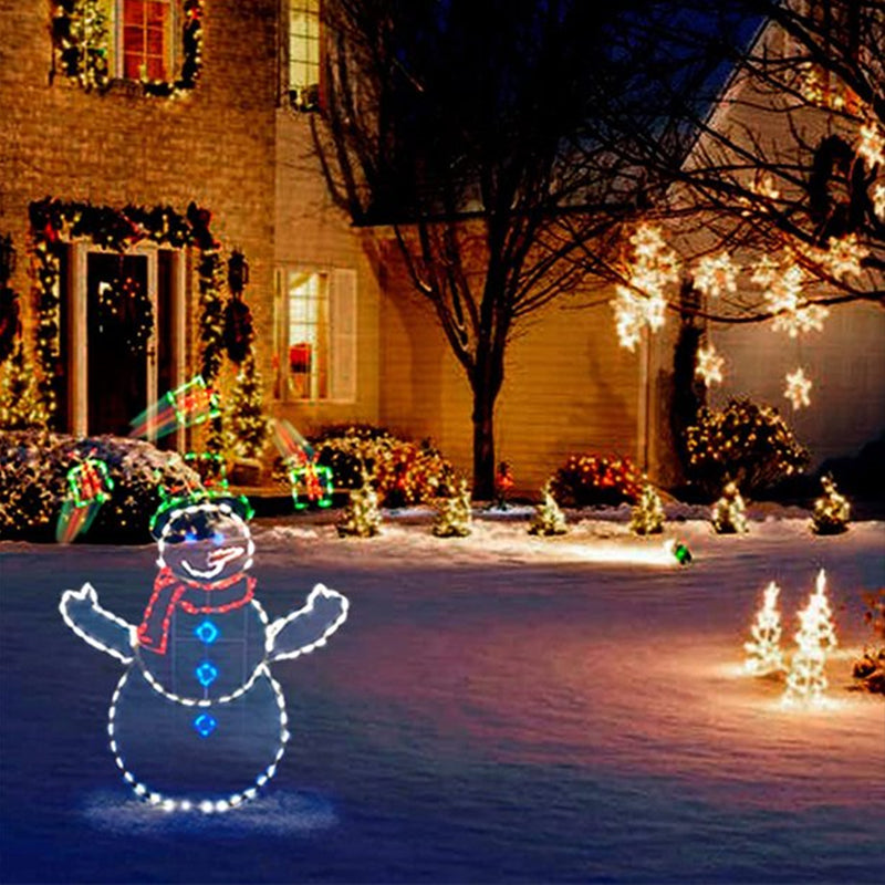 Animated LED Snowball Fight Light | Outdoor Snowman & Penguin Christmas Decor