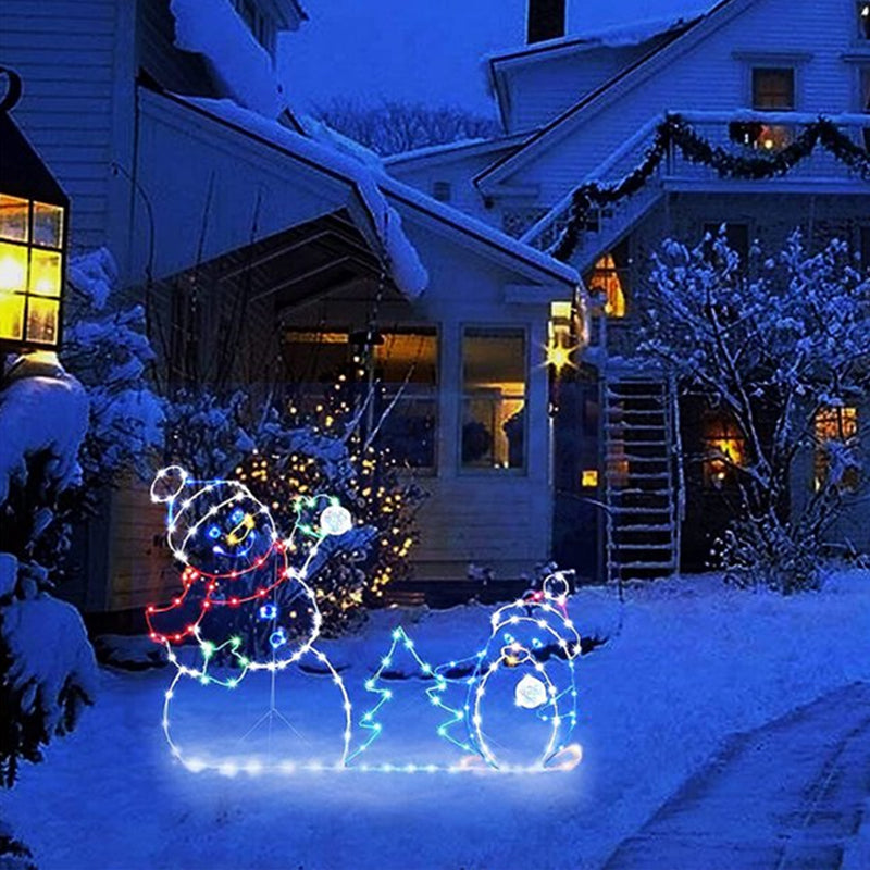 Animated LED Snowball Fight Light | Outdoor Snowman & Penguin Christmas Decor