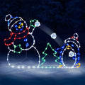 Animated LED Snowball Fight Light | Outdoor Snowman & Penguin Christmas Decor