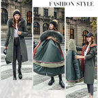 Winter coat with hood and fur collar, casual parka for women