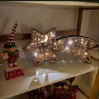 LED Christmas decorations in wood Nativity Scene Star-shaped desk lamp