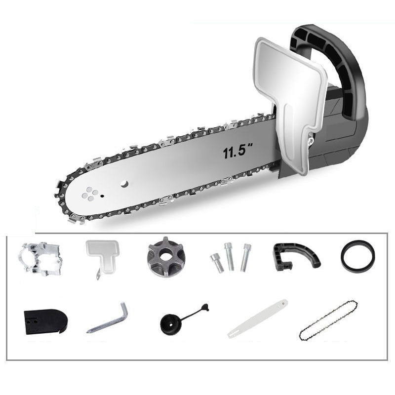 Angle grinder converted to electric chainsaw