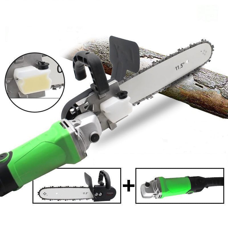 Angle grinder converted to electric chainsaw