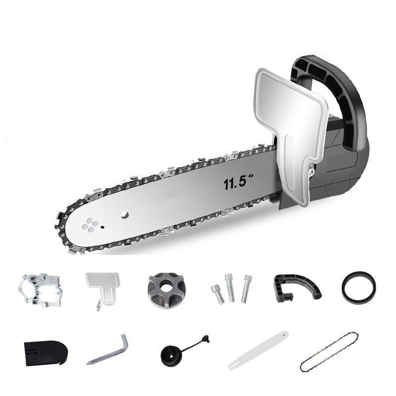 Angle grinder converted to electric chainsaw