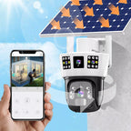 360° smart solar surveillance camera with three screens