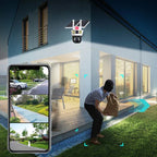 360° smart solar surveillance camera with three screens