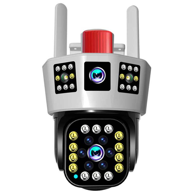 360° smart solar surveillance camera with three screens
