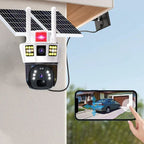360° smart solar surveillance camera with three screens