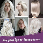 Purple keratin hair mask - locks in color and neutralizes brassiness and yellow tones for blonde silver-gray hair with light highlights
