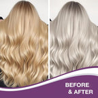 Purple keratin hair mask - locks in color and neutralizes brassiness and yellow tones for blonde silver-gray hair with light highlights