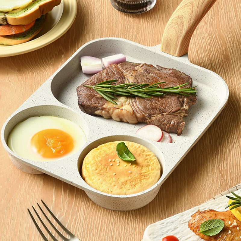 3-in-1 divided non-stick pan