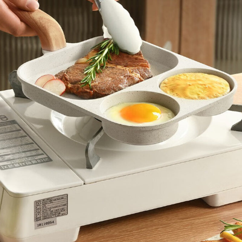 3-in-1 divided non-stick pan