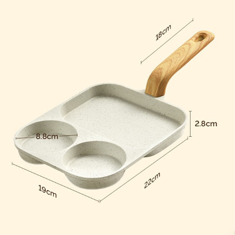 3-in-1 divided non-stick pan