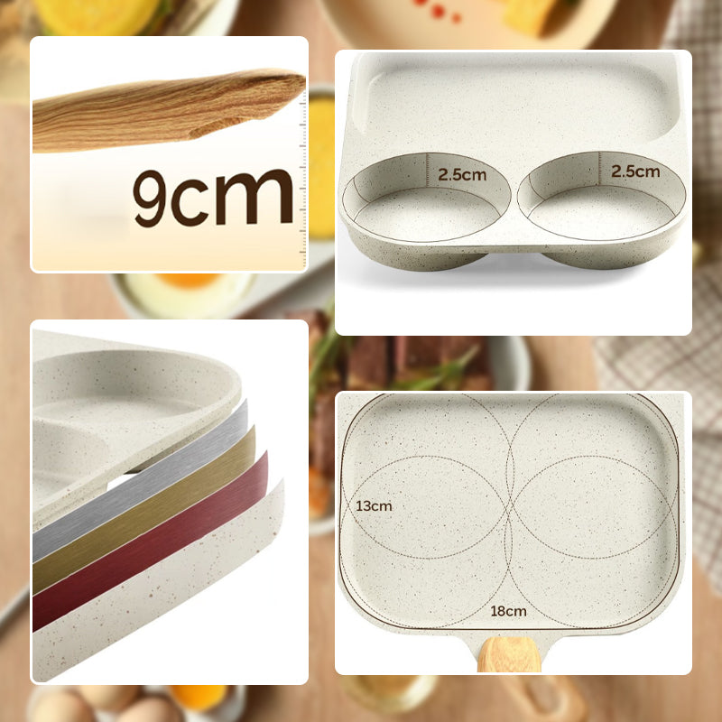 3-in-1 divided non-stick pan