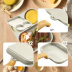 3-in-1 divided non-stick pan