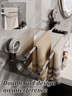 AquaElegance Suction Cup Double Towel Holder | Effortlessly stylish towel storage with secure suction technology for a tidy bathroom