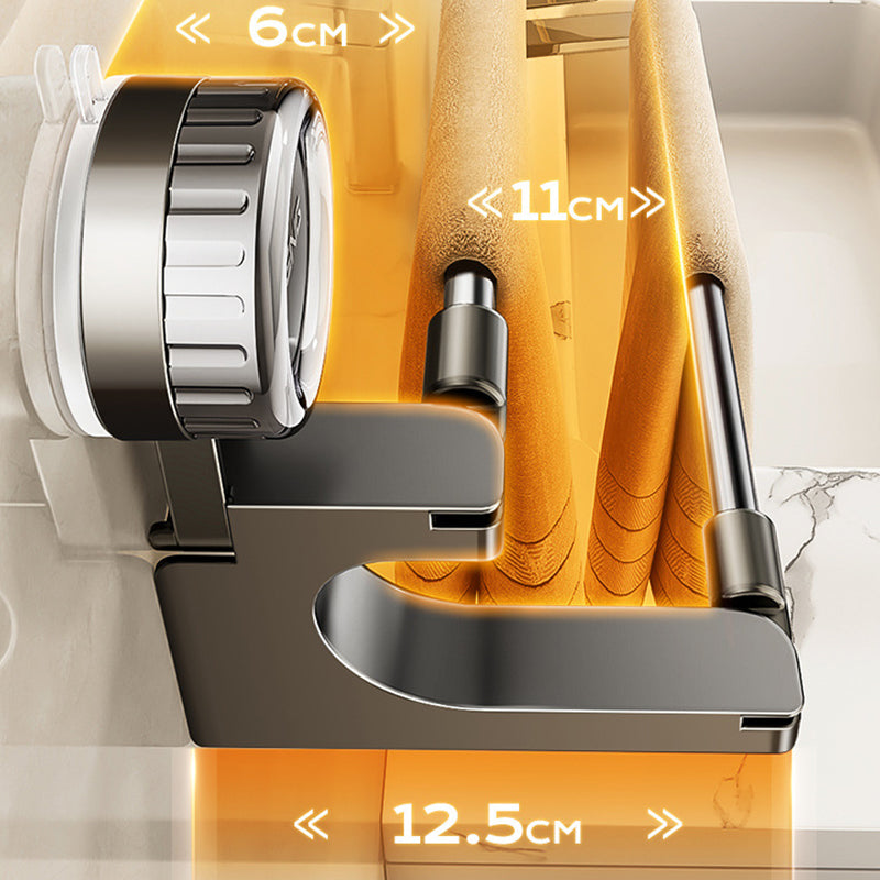 AquaElegance Suction Cup Double Towel Holder | Effortlessly stylish towel storage with secure suction technology for a tidy bathroom