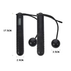 Battery-operated skipping rope with counter and weight balls
