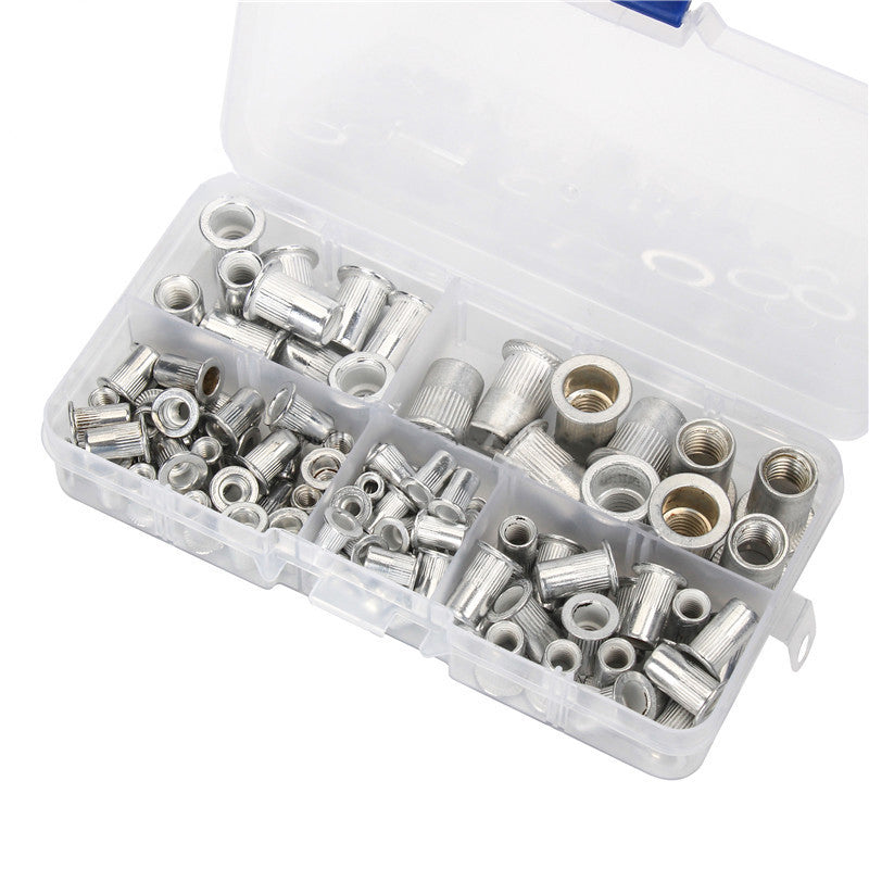 Set with hex nuts with flat head and insert pins
