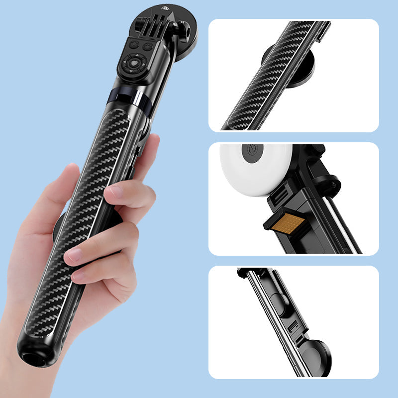 LuxuraSnap Elite Selfie Stick Tripod | Take stunning selfies with integrated LED fill light